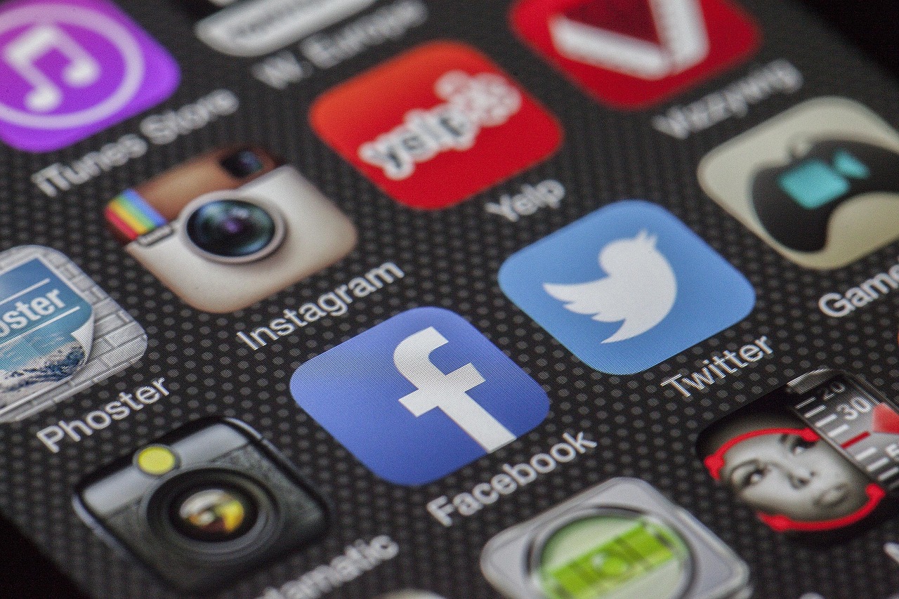 Screen on phone with social media app