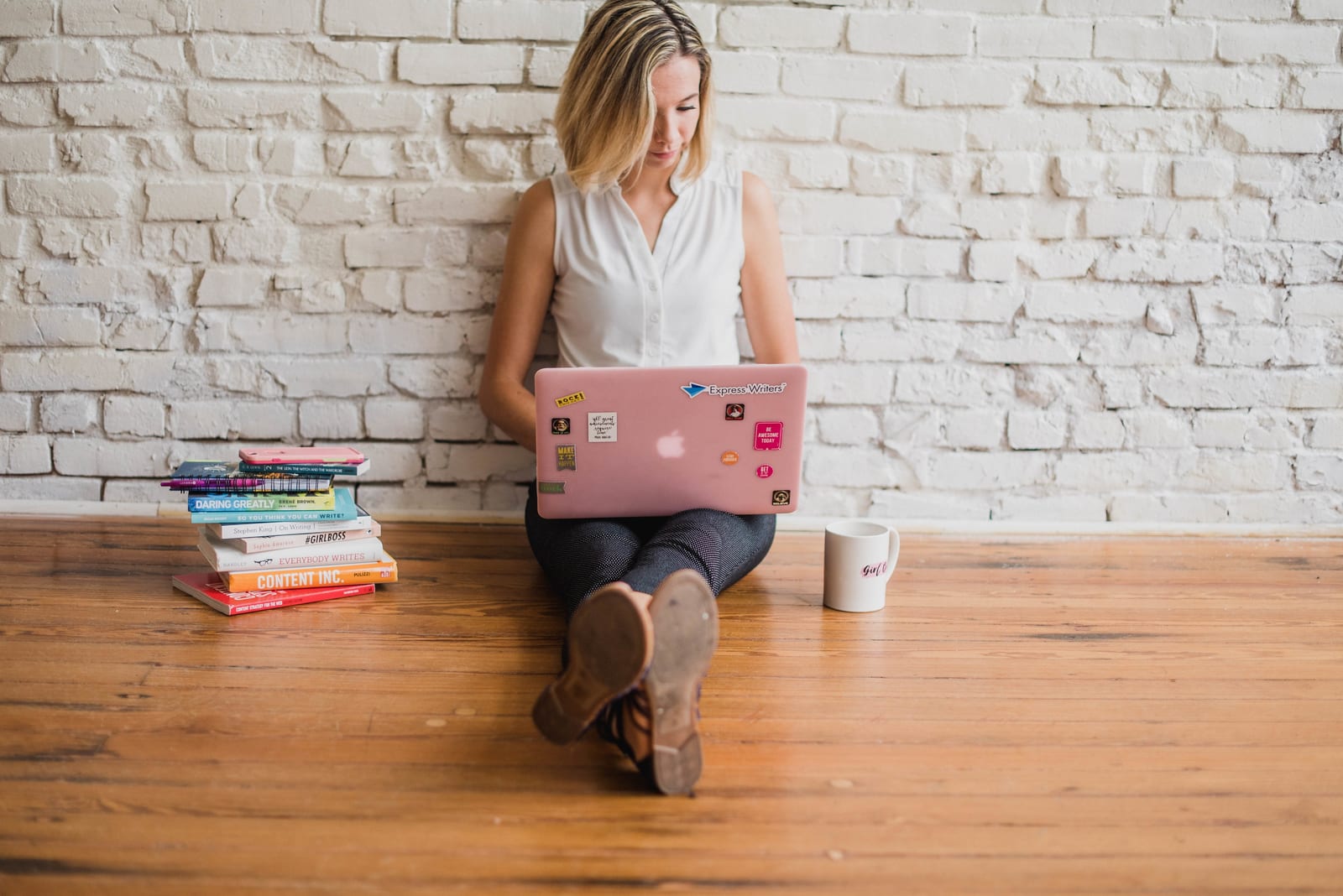 Woman working on a computer